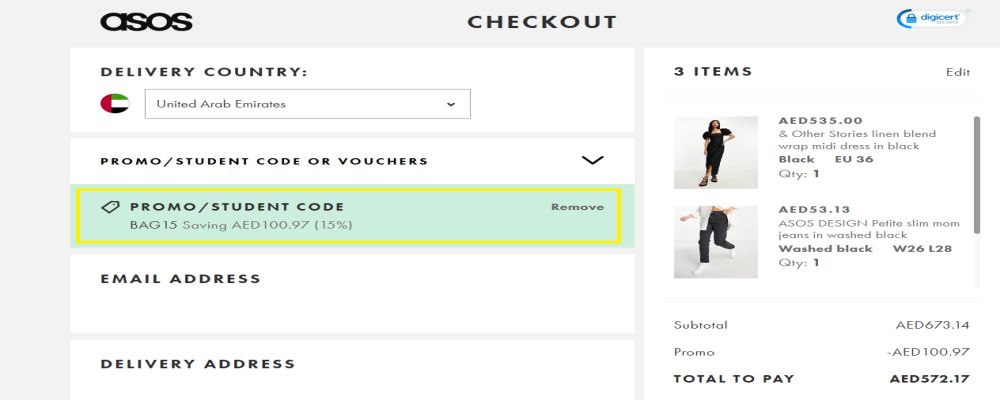 ASOS how to get discount code